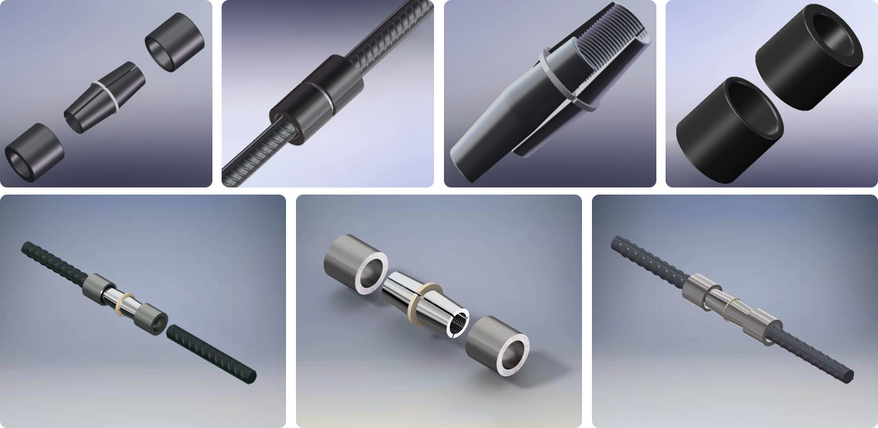 錐套鎖緊鋼筋接頭(圖1) 錐套鎖緊鋼筋接頭(圖1)